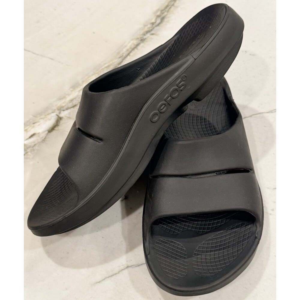OOFOS OOAHH Slides Mens 11 Black Recovery OOfoam Arch Support Comfort Sandal